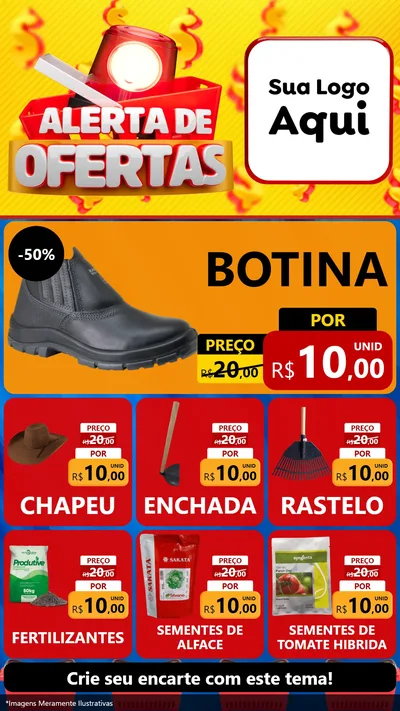 Modelo de Rede Social para Stories com o tema Alerta de Ofertas para Agropecuária