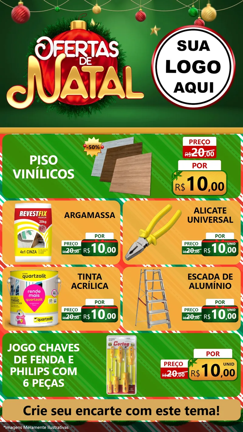 Modelo de TV para TV Vertical com o tema Ofertas de Natal para Material para Construção