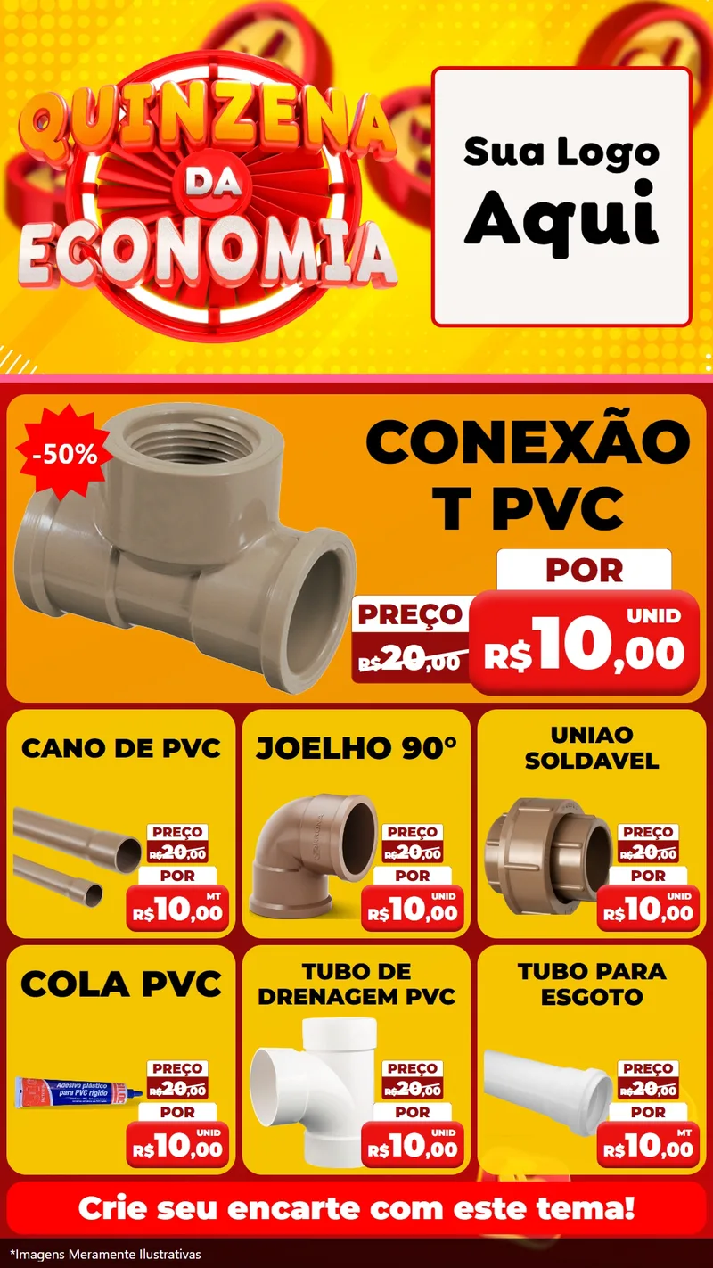 Modelo de Rede Social para Stories com o tema Quinzena Da Economia para Tubos e conexões