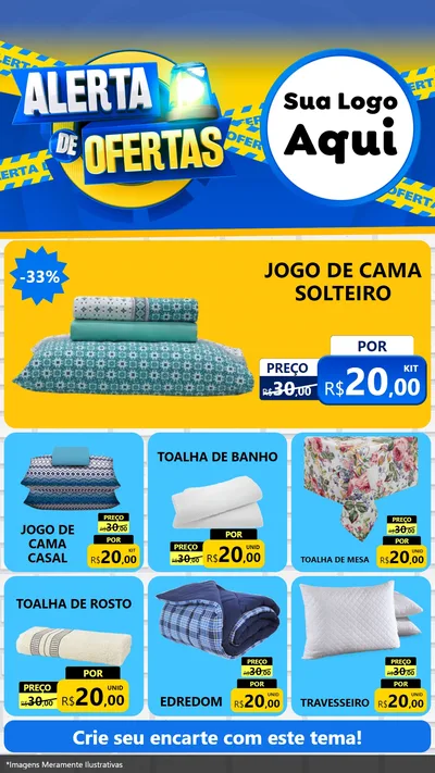 Modelo de Rede Social para Stories com o tema Alerta de Ofertas para Cama, Mesa e Banho