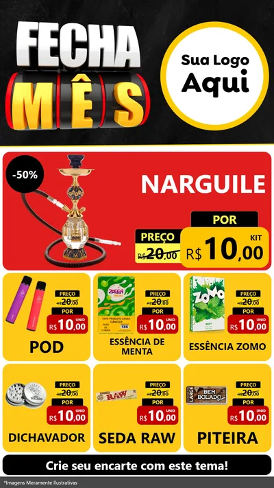 Modelo de Rede Social para Stories com o tema Fecha Mês para Tabacaria