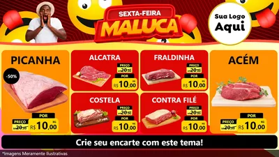 Modelo de TV para TV Horizontal com o tema Sexta-feira Maluca para Açougue