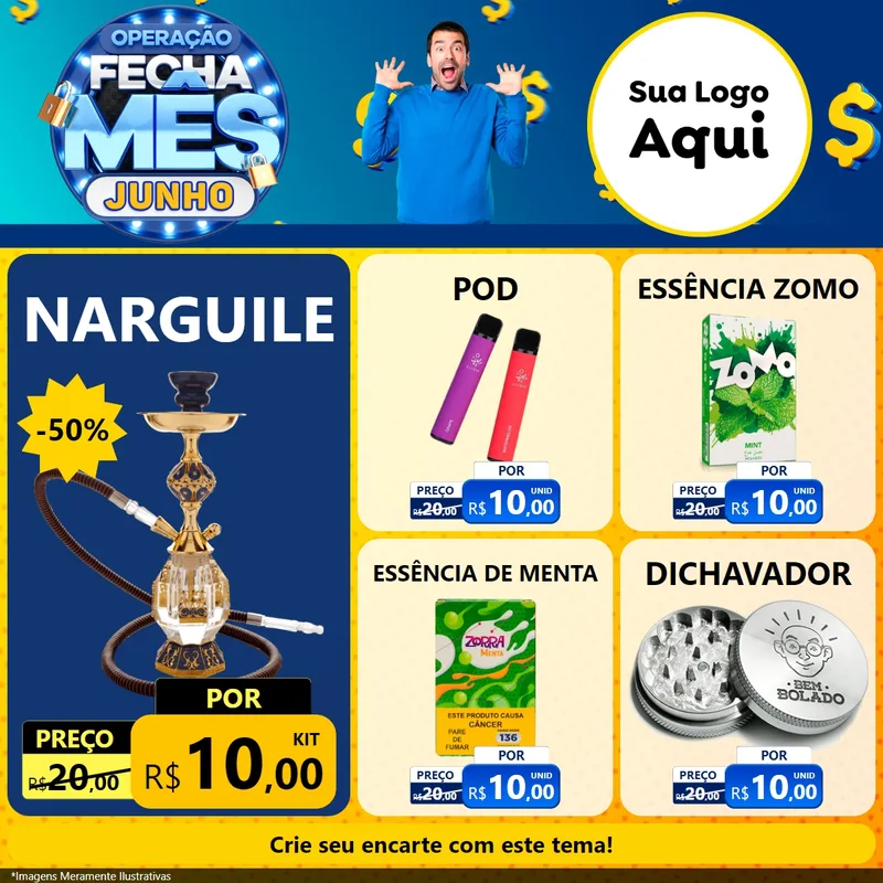 Modelo de Rede Social para Feed Facebook com o tema Operação Fecha Mês, Junho para Tabacaria