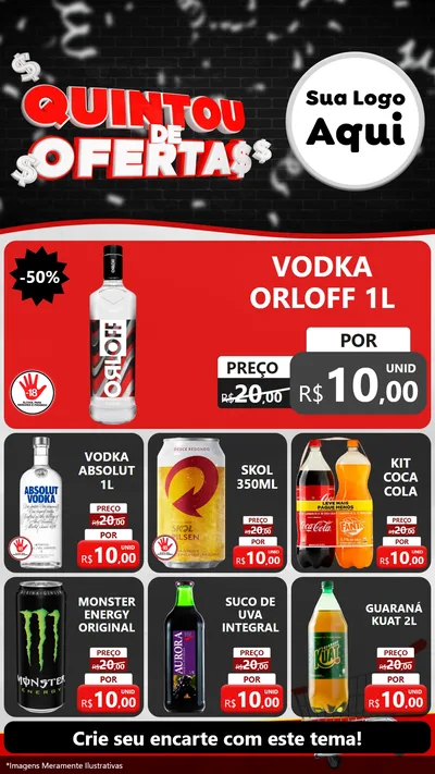 Modelo de Rede Social para Stories com o tema Quintou de Ofertas para Distribuidora de bebidas