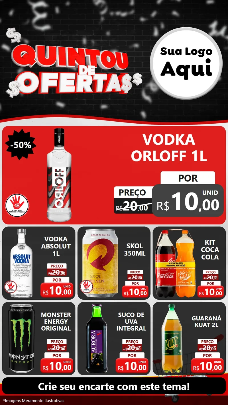 Modelo de Rede Social para Stories com o tema Quintou de Ofertas para Distribuidora de bebidas