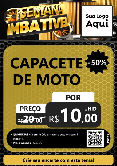 Modelo de Cartaz para Cartaz A4 Vertical com o tema Fim de Semana Imbatível para Moto peças