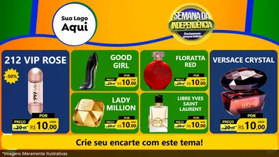 Modelo de TV para TV Horizontal com o tema Semana da Independência Declaramos Preços Baixos para Perfumes