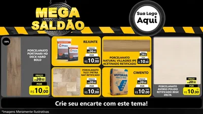 Modelo de TV para TV Horizontal com o tema Mega Saldão para Pisos e revestimentos