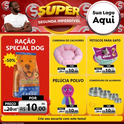 Modelo de Rede Social para Feed Facebook com o tema Super Segunda Imperdível para Pet Shop