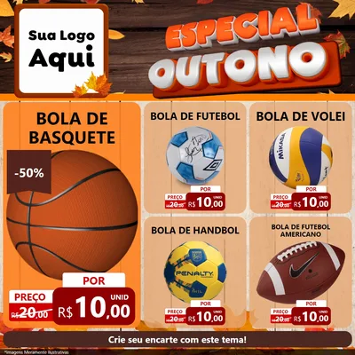 Modelo de Rede Social para Feed Facebook com o tema Especial Outono para Artigos Esportivos