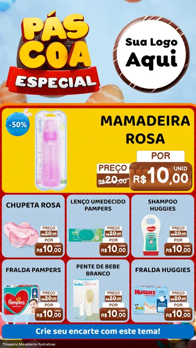Modelo de Rede Social para Stories com o tema Páscoa Especial para Bebês