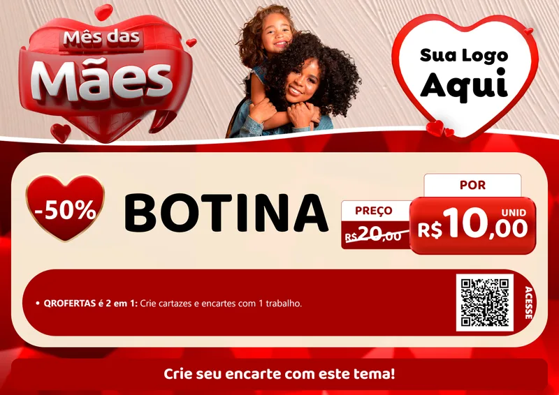 Modelo de Cartaz para Cartaz A4 Horizontal com o tema Mês das Mães para Agropecuária