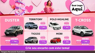 Modelo de TV para TV Horizontal com o tema Dia da Mulher para Concessionaria de Carros
