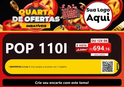 Modelo de Cartaz para Cartaz A4 Horizontal com o tema Quarta de Ofertas Imbatíveis para Concessionaria de Motos