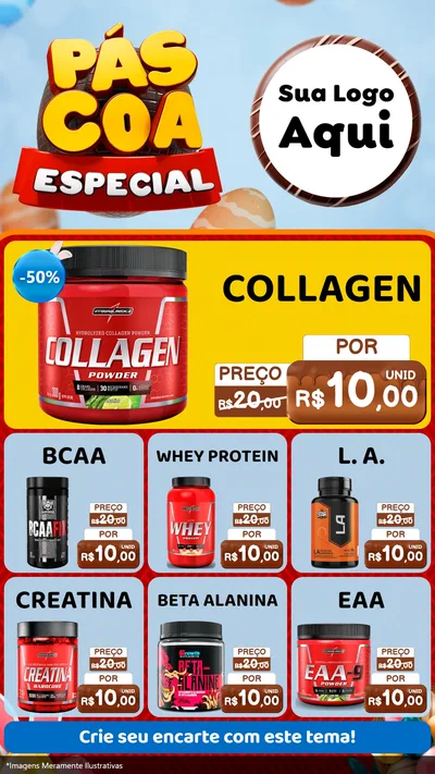 Modelo de Rede Social para Stories com o tema Páscoa Especial para Suplementos alimentares