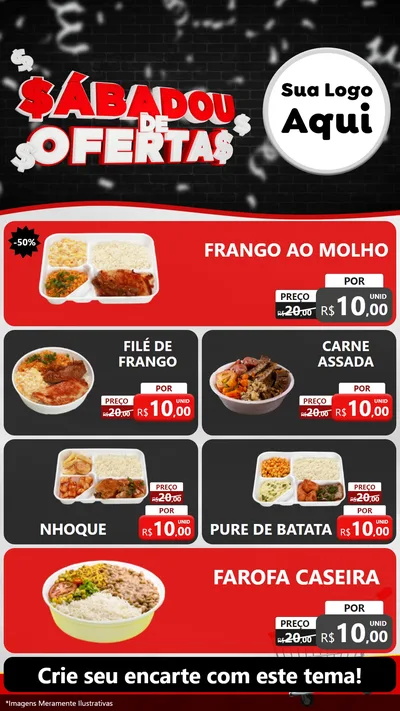 Modelo de TV para TV Vertical com o tema Sabadou de Ofertas para Restaurante