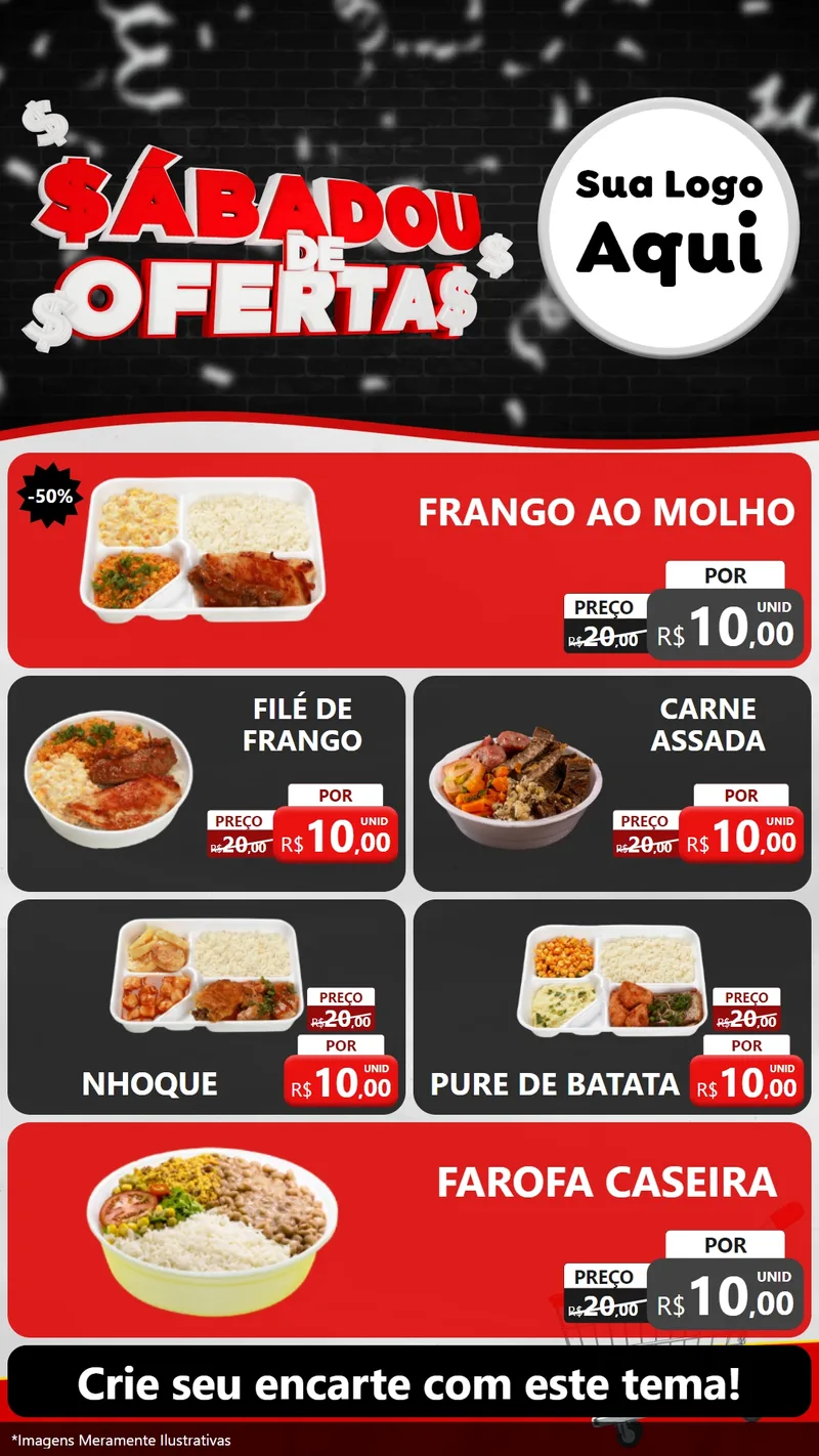 Modelo de TV para TV Vertical com o tema Sabadou de Ofertas para Restaurante