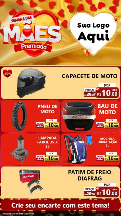 Modelo de TV para TV Vertical com o tema Semana das Mães Premiada para Moto peças