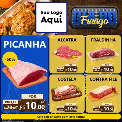 Modelo de Rede Social para Feed Facebook com o tema Dia do Frango para Açougue