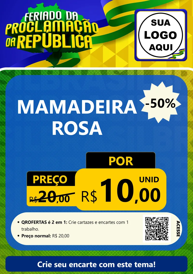 Modelo de Cartaz para Cartaz A4 Vertical com o tema Feriado da Proclamação da República para Bebês