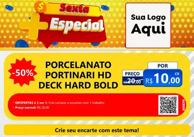 Modelo de Cartaz para Cartaz A4 Horizontal com o tema Sexta Mais Especial para Pisos e revestimentos