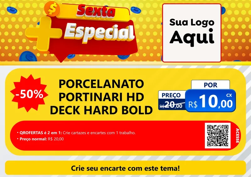 Modelo de Cartaz para Cartaz A4 Horizontal com o tema Sexta Mais Especial para Pisos e revestimentos