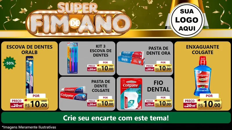 Modelo de TV para TV Horizontal com o tema Super Fim de Ano para Higiene Pessoal