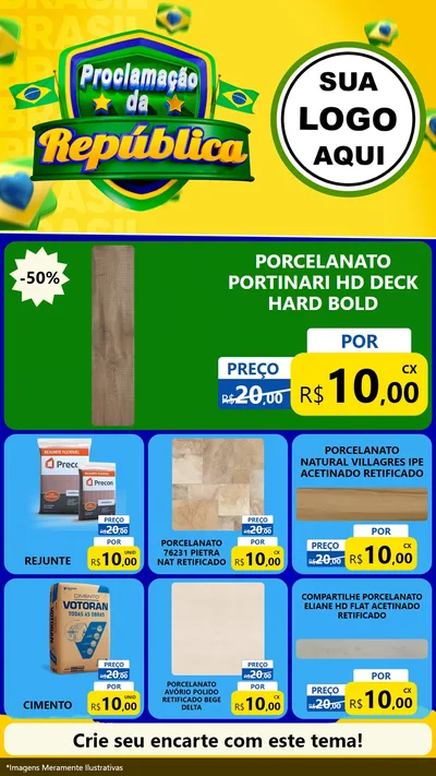 Modelo de Rede Social para Stories com o tema Proclamação da República para Pisos e revestimentos