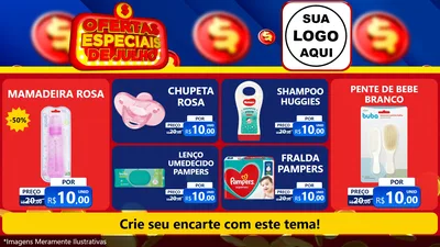 Modelo de TV para TV Horizontal com o tema Ofertas Especiais de Julho para Bebês