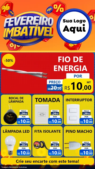 Modelo de Rede Social para Stories com o tema Fevereiro Imbatível para Materiais Elétricos
