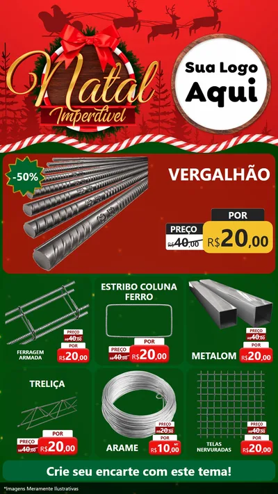 Modelo de Rede Social para Stories com o tema Natal Imperdível para Ferragens