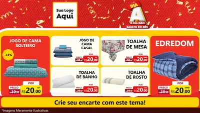 Modelo de TV para TV Horizontal com o tema Dia A o Dia Mais Barato do Mês para Cama, Mesa e Banho