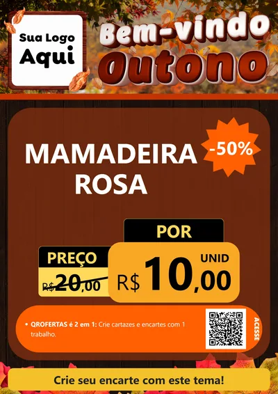 Modelo de Cartaz para Cartaz A4 Vertical com o tema Bem-vindo Outono para Bebês