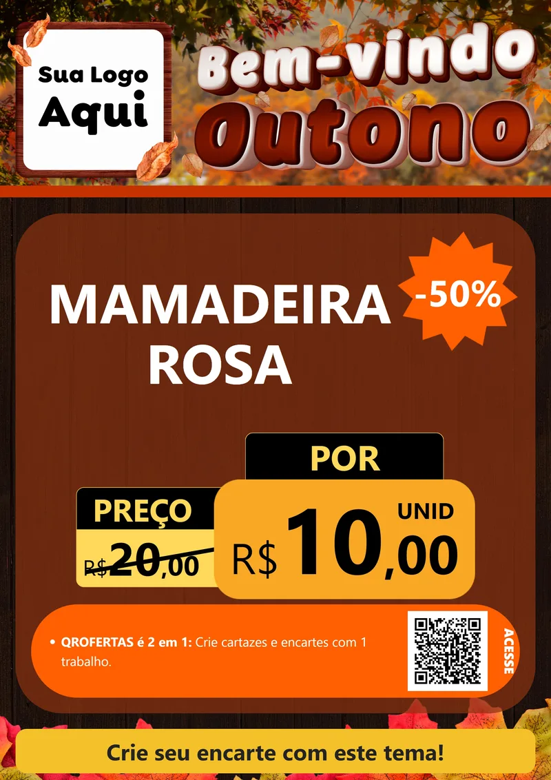 Modelo de Cartaz para Cartaz A4 Vertical com o tema Bem-vindo Outono para Bebês