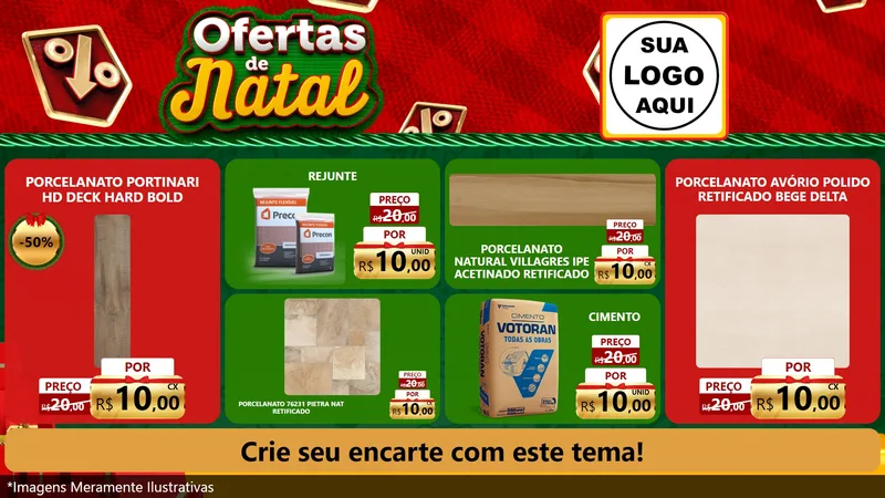 Modelo de TV para TV Horizontal com o tema Ofertas de Natal para Pisos e revestimentos