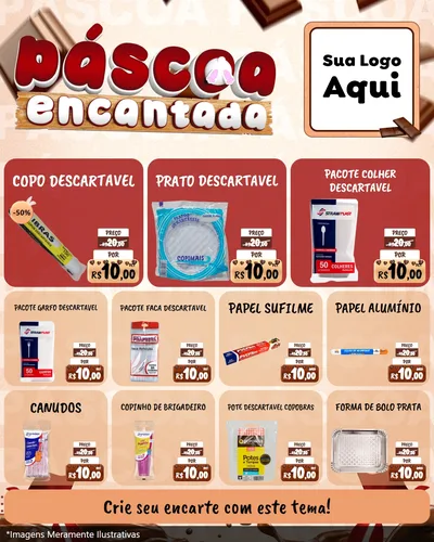 Modelo de Rede Social para Feed Instagram com o tema Páscoa Encantada para Embalagens