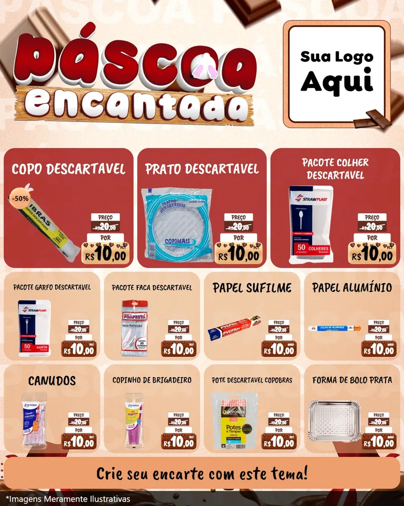 Modelo de Rede Social para Feed Instagram com o tema Páscoa Encantada para Embalagens