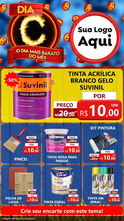 Modelo de Rede Social para Stories com o tema Dia C - O Dia Mais Barato Do Mês para Tintas e Ferramentas