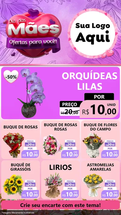 Modelo de Rede Social para Stories com o tema Dia das Mães Ofertas para Você! para Floricultura e jardim