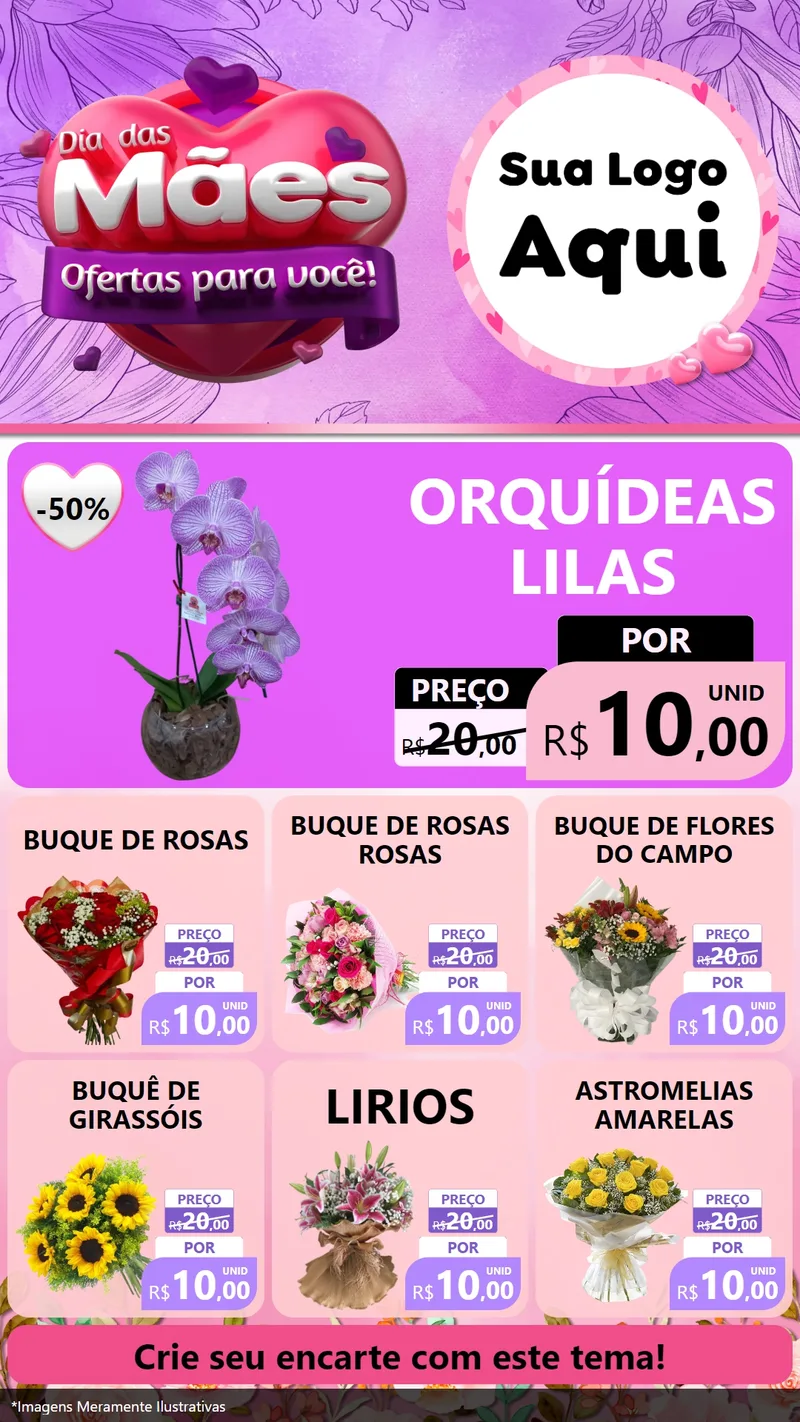Modelo de Rede Social para Stories com o tema Dia das Mães Ofertas para Você! para Floricultura e jardim