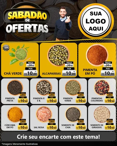Modelo de Rede Social para Feed Instagram com o tema Sabadão de Ofertas para Produtos Naturais