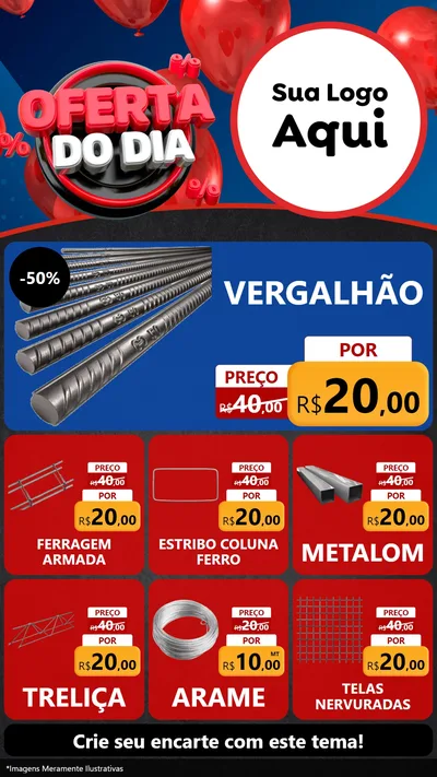 Modelo de Rede Social para Stories com o tema Oferta do Dia para Ferragens