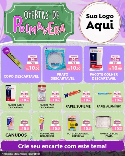 Modelo de Rede Social para Feed Instagram com o tema Ofertas de Primavera para Embalagens