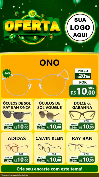 Modelo de Rede Social para Stories com o tema Oferta para Óticas