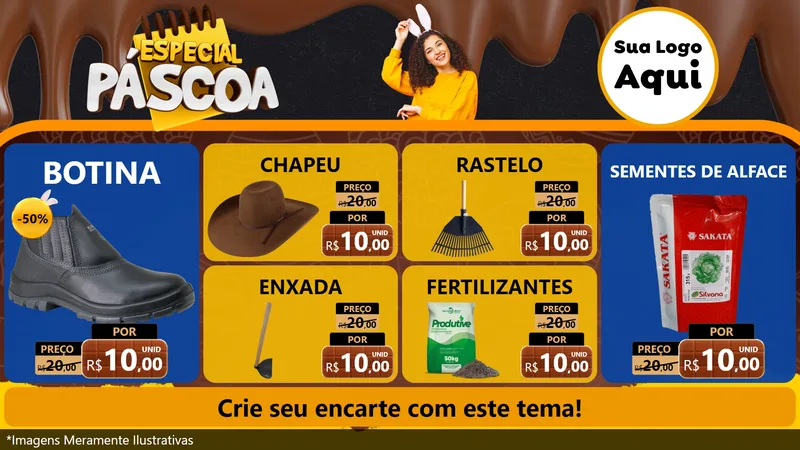 Modelo de TV para TV Horizontal com o tema Especial Páscoa para Agropecuária