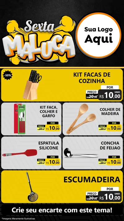 Modelo de TV para TV Vertical com o tema Sexta Maluca para Utilidades Domésticas