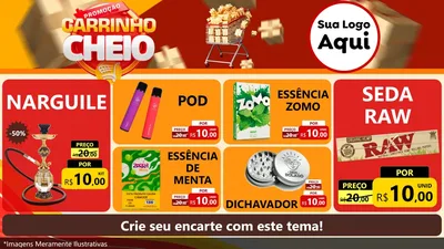 Modelo de TV para TV Horizontal com o tema Promoção carrinho cheio para Tabacaria