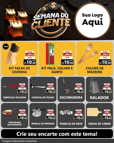 Modelo de Rede Social para Feed Instagram com o tema Semana do Cliente para Utilidades Domésticas