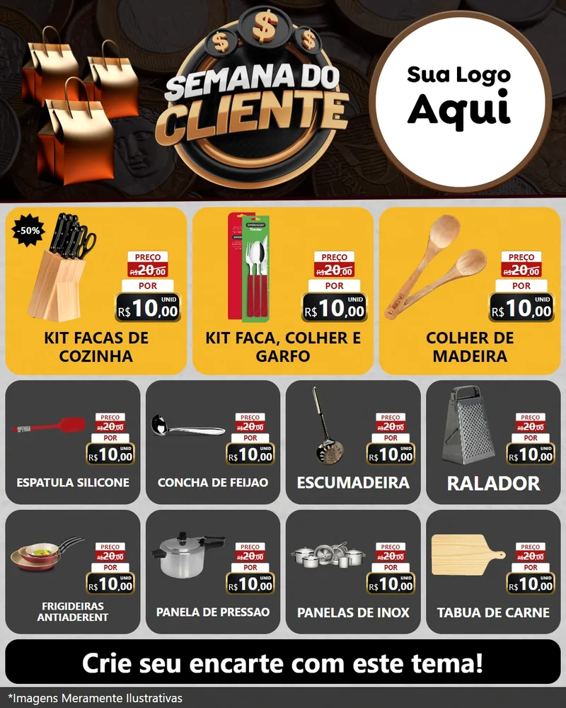 Modelo de Rede Social para Feed Instagram com o tema Semana do Cliente para Utilidades Domésticas