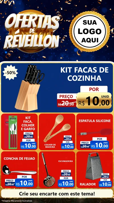 Modelo de Rede Social para Stories com o tema Ofertas de Réveillon para Utilidades Domésticas